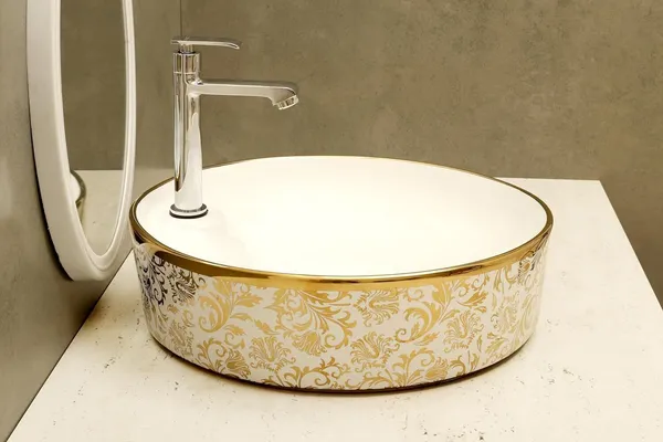 HISRE_Bathroom_Basins_&_Living_Room/Vessel/Sink_(17_x_17_x_5_Inch)_G2401_Table_Top_Basin_(Gold,_White)