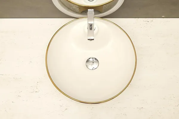 HISRE_Bathroom_Basins_&_Living_Room/Vessel/Sink_(17_x_17_x_5_Inch)_G2401_Table_Top_Basin_(Gold,_White)