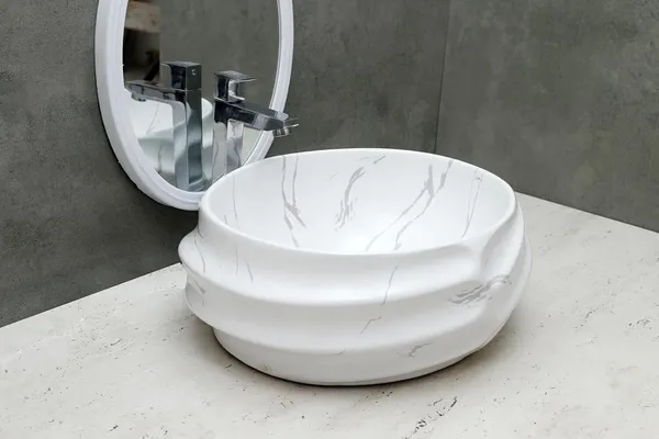 HISRE_White_Marble_Designer_Ceramic_Jinbio_ceramic_Wash_basin_Luxurious_Beutyfull_Table_Top_Bathroom_Sink_(19_x_14.5_x_5_Inch),_Style_-_3_Table_Top_Basin_(White)