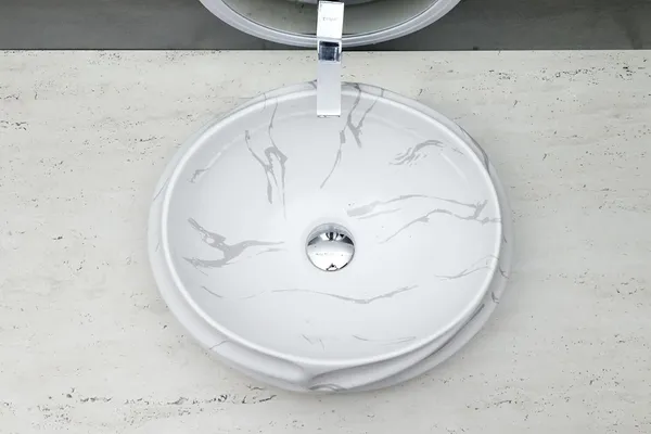 HISRE_White_Marble_Designer_Ceramic_Jinbio_ceramic_Wash_basin_Luxurious_Beutyfull_Table_Top_Bathroom_Sink_(19_x_14.5_x_5_Inch),_Style_-_3_Table_Top_Basin_(White)