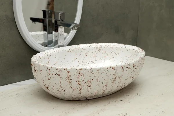 HISRE_Scalloped_Designer_Speckled_Ceramic_Countertop_Vessel_Sink_For_Bathroom_Wash_Basin_Over_Counter_(19_x_13.5_x_5.5_Inch)_(Style_-_1)_CE3300_Table_Top_Basin_(White)