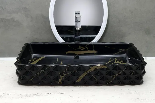 HISRE_Designer_Black_Golden_Marble_Glossy_Finish_Countertop_Sink_with_Slim_Rim_Vessel_Sinks_For_Bathrooms_(24_x_14_x_4.5_Inch)_(Style-_5)_Table_Top_Basin_(Black)