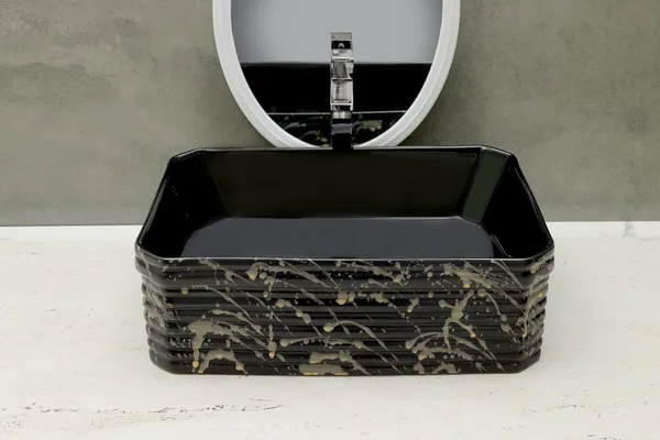 HISRE_Rectangular_Black_Glossy_Ceramic_Table_Top_Basin_Countertop_Ceramic_Bathroom_Kitchen_Sink_(18_x_14_x_6_Inch)_(Style_-_1)_AM3204_Table_Top_Basin_(Black)