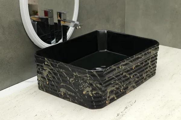 HISRE_Rectangular_Black_Glossy_Ceramic_Table_Top_Basin_Countertop_Ceramic_Bathroom_Kitchen_Sink_(18_x_14_x_6_Inch)_(Style_-_1)_AM3204_Table_Top_Basin_(Black)
