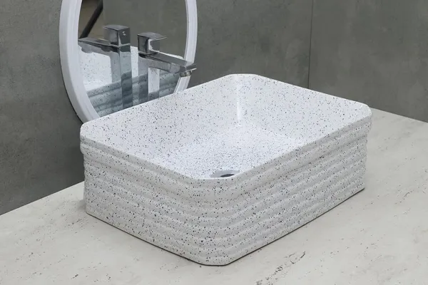 HISRE_Rectangular_White_Speckled_Ceramic_Table_Top_Wash_Basin_Countertop_Ceramic_Bathroom_Kitchen_Sink_(18_x_14_x_6_Inch)_(Style_-_3)_AM3207_Table_Top_Basin_(White)