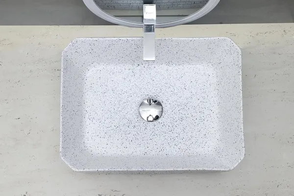 HISRE_Rectangular_White_Speckled_Ceramic_Table_Top_Wash_Basin_Countertop_Ceramic_Bathroom_Kitchen_Sink_(18_x_14_x_6_Inch)_(Style_-_3)_AM3207_Table_Top_Basin_(White)