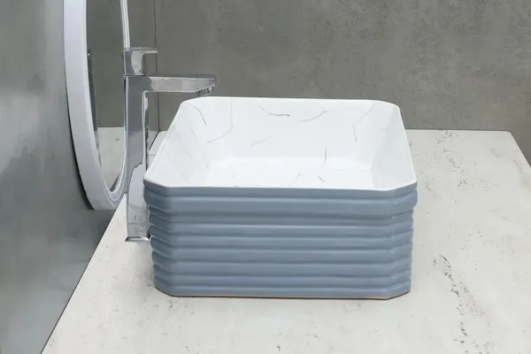 HISRE_Premium_Dual_Finish_Countertop_Wash_Basin_Countertop_Ceramic_Bathroom_Kitchen_Sink_(18_x_14_x_6_Inch)_(Style_-_6)_AM3213_Table_Top_Basin_(Gray_&_White)