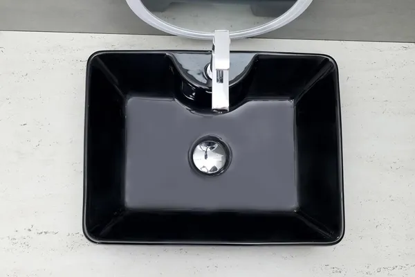 HISRE_Ceramic_Table_Top_Vessel_Sink_Wash_Basin_Oval_Shape_Over_Counter_Wash_Basin_For_Bathrooms_&_Living_Room_19_X_14_X_5_Inch_(RT602)_Table_Top_Basin_(Black_&_Gray)