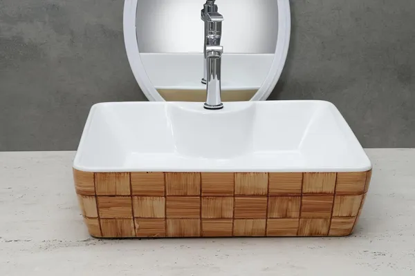 HISRE_Ceramic_Table_Top_Vessel_Sink_Wash_Basin_Oval_Shape_Over_Counter_Wash_Basin_For_Bathrooms_&_Living_Room_19_X_14_X_5_Inch_(RT603)_Table_Top_Basin_(Brown_&_White)