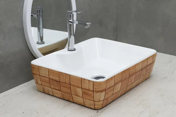HISRE_Ceramic_Table_Top_Vessel_Sink_Wash_Basin_Oval_Shape_Over_Counter_Wash_Basin_For_Bathrooms_&_Living_Room_19_X_14_X_5_Inch_(RT603)_Table_Top_Basin_(Brown_&_White)