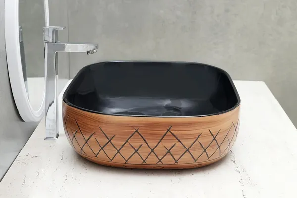 HISRE_Table_Top_Wash_Basin_For_Bathroom,_Living_Room_Ceramic_Bathroom_Kitchen_Sink_(18_x_13_x_5_Inch)_(Style_-_10)_Table_Top_Basin_(Golden)