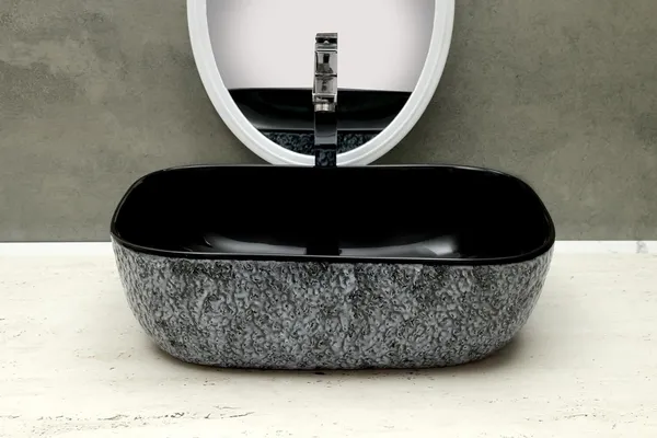 HISRE_Table_Top_Wash_Basin_For_Bathroom,_Living_Room_Ceramic_Bathroom_Kitchen_Sink_(18_x_13_x_5_Inch)_(Style_-_2)_Table_Top_Basin_(Black)