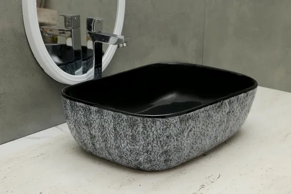 HISRE_Table_Top_Wash_Basin_For_Bathroom,_Living_Room_Ceramic_Bathroom_Kitchen_Sink_(18_x_13_x_5_Inch)_(Style_-_2)_Table_Top_Basin_(Black)
