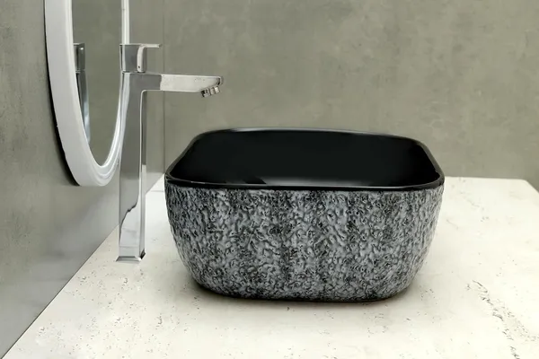 HISRE_Table_Top_Wash_Basin_For_Bathroom,_Living_Room_Ceramic_Bathroom_Kitchen_Sink_(18_x_13_x_5_Inch)_(Style_-_2)_Table_Top_Basin_(Black)