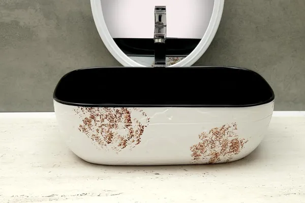 HISRE_Table_Top_Wash_Basin_For_Bathroom,_Living_Room_Ceramic_Bathroom_Kitchen_Sink_(18_x_13_x_5_Inch)_(Style_-_6)_Table_Top_Basin_(White)