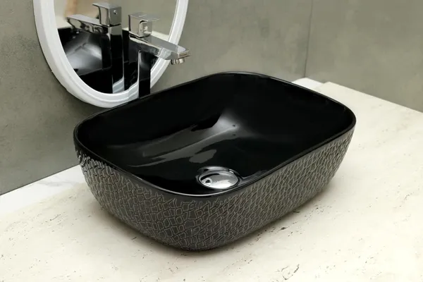 HISRE_Table_Top_Wash_Basin_For_Bathroom,_Living_Room_Ceramic_Bathroom_Kitchen_Sink_(18_x_13_x_5_Inch)_(Style_-_5)_Table_Top_Basin_(Black)