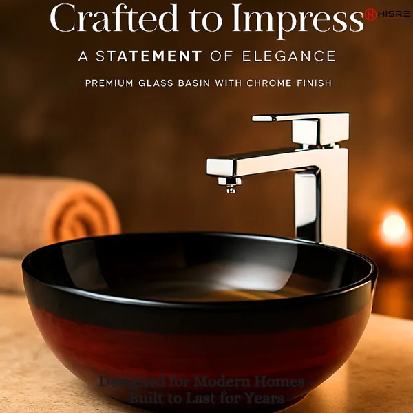 HISRE_Designer_Luxury_Matt_Marble_Table_Top_Wash_Basin_|_Oval_Style_(16.5x16.5x5.5_in)_Design_-_1_Over_Counter_Basin_(Black_&_Red)