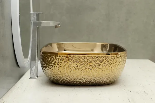 HISRE_Ceramic_Bathroom_Kitchen_Sink_(18_x_13_x_5_Inch)_(Style_-_1)_Table_Top_Basin_(Golden)