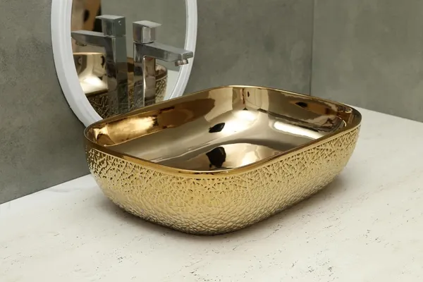 HISRE_Ceramic_Bathroom_Kitchen_Sink_(18_x_13_x_5_Inch)_(Style_-_1)_Table_Top_Basin_(Golden)