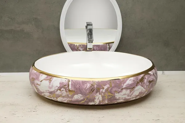 HISRE_Designer_Ceramic_Table_Top_Wash_Basin_for_Bathroom_&_Living_Room_Over_Counter_Wash_Basin_Countertop_(24_x_17_x_5.5_Inch)_G3902_Over_Counter_Basin_(White)