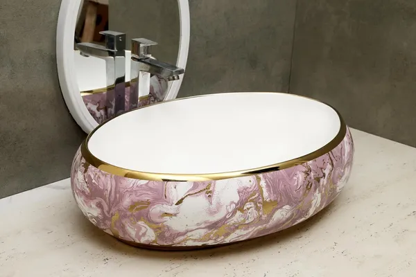 HISRE_Designer_Ceramic_Table_Top_Wash_Basin_for_Bathroom_&_Living_Room_Over_Counter_Wash_Basin_Countertop_(24_x_17_x_5.5_Inch)_G3902_Over_Counter_Basin_(White)