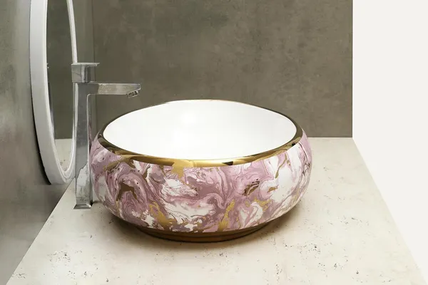 HISRE_Designer_Ceramic_Table_Top_Wash_Basin_for_Bathroom_&_Living_Room_Over_Counter_Wash_Basin_Countertop_(24_x_17_x_5.5_Inch)_G3902_Over_Counter_Basin_(White)