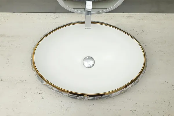 HISRE_Designer_Round_Ceramic_Wash_Basin_for_Bathroom_Tabletop_Marble_Finish_Sink_Over_Counter_Wash_Basin_Countertop_(24_x_17_x_5.5_Inch)_G3901_Table_Top_Basin_(White)