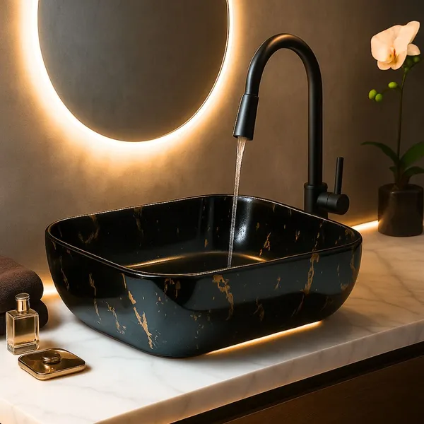 HISRE_Luxury_Tabletop_Ceramic_Wash_Basin_|_Black_&_Gold_Marble_Finish_Wash_Basin_Over_Counter_For_Bathroom_(45_x_32_x_10_CM)_–_Model:_SKTPR1053_New_Table_Top_Basin_(Black_&_Golden)