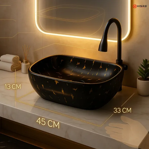 HISRE_Luxury_Tabletop_Ceramic_Wash_Basin_|_Black_&_Gold_Marble_Finish_Wash_Basin_Over_Counter_For_Bathroom_(45_x_32_x_10_CM)_–_Model:_SKTPR1053_New_Table_Top_Basin_(Black_&_Golden)