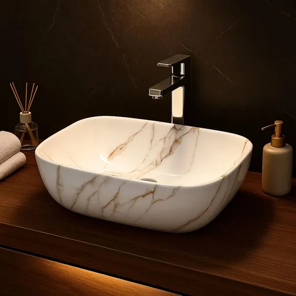 HISRE_Luxury_Tabletop_Ceramic_Wash_Basin_|_Elegant_White-Grey-Golden_Over_Counter_Sink_|_Modern_Marble_Look_Bathroom_Sink|45_x_33_x_13_CM|_Stylish_Countertop_Washbasin_Over_Counter_Basin_(White_-_Grey_&_Golden)