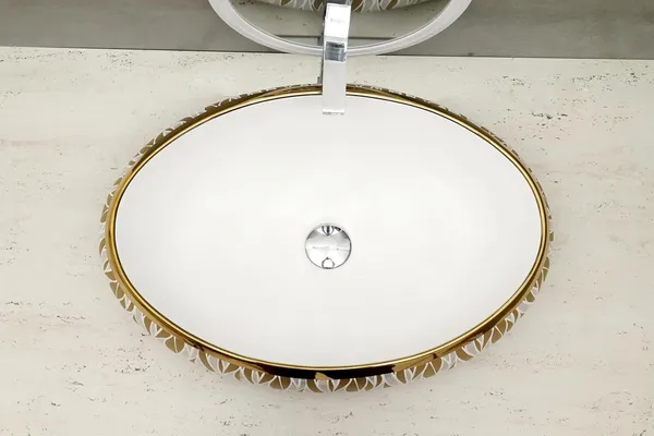 HISRE_Designer_Ceramic_Table_Top_Sink_Basin_for_Bathroom_Tabletop_Marble_Basin_for_Living_Room(Golden_Veins,27x_17_x_5.5_Inch)_Over_Counter_Basin_(White_&Golden_Design)