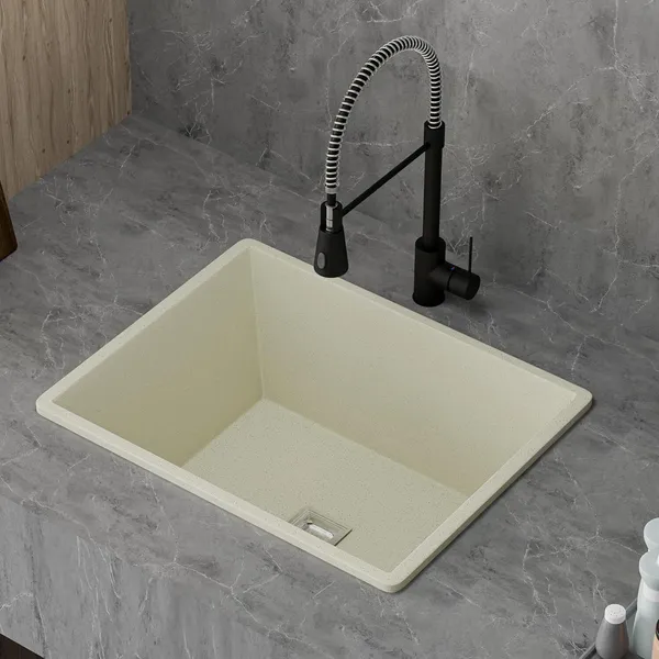 HISRE_Quartz_Kitchen_Sink_21x18x9_Inch_Crema_Single_Bowl_Scratch_Resistant_Sink_QKS-21X18X9-CRM_(Crema)_Top_Mount_(Crema)