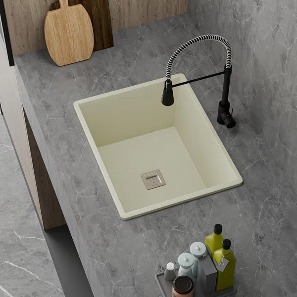 HISRE_Quartz_Kitchen_Sink_21x18x9_Inch_Crema_Single_Bowl_Scratch_Resistant_Sink_QKS-21X18X9-CRM_(Crema)_Top_Mount_(Crema)