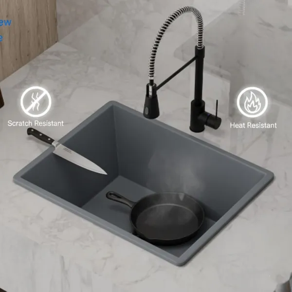 HISRE_Quartz_Kitchen_Sink_21x18x9_Inch_Gray_Deep_Single_Bowl_Undermount_Drop-in_QKS-21X18X9-GRY_(Gray)_Top_Mount_(Gray)