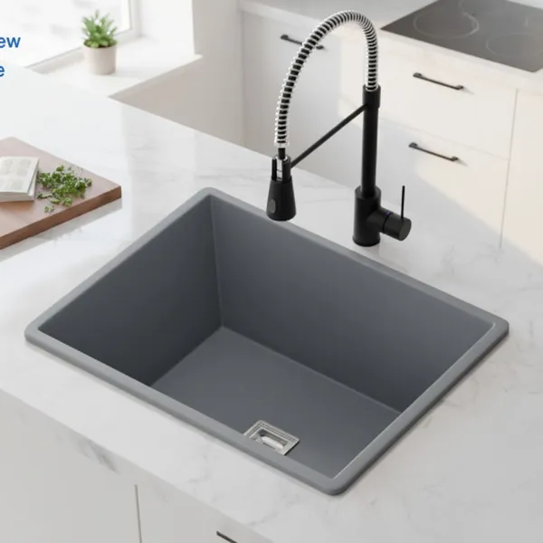 HISRE_Quartz_Kitchen_Sink_21x18x9_Inch_Gray_Deep_Single_Bowl_Undermount_Drop-in_QKS-21X18X9-GRY_(Gray)_Top_Mount_(Gray)