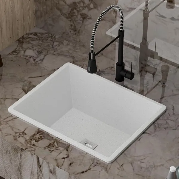 HISRE_Quartz_Kitchen_Sink_24x18x9_Inch_White_Scratch_Proof_Deep_Single_Bowl_Basin_QKS-24X18X9-WHT_(White)_Top_Mount_(White)