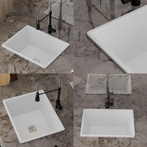 HISRE_Quartz_Kitchen_Sink_24x18x9_Inch_White_Scratch_Proof_Deep_Single_Bowl_Basin_QKS-24X18X9-WHT_(White)_Top_Mount_(White)