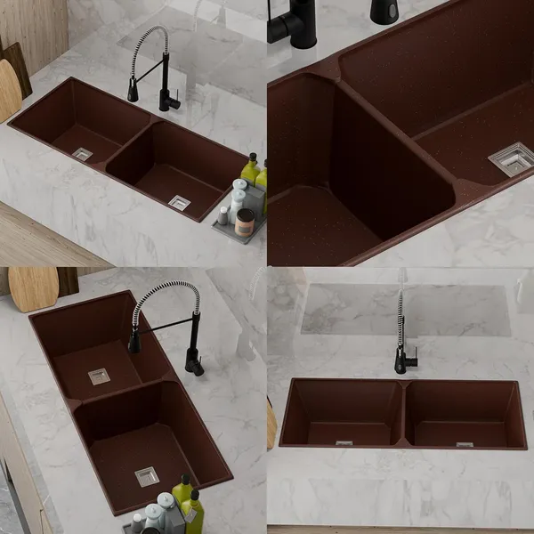 HISRE_Double_Bowl_Quartz_Kitchen_Sink_45x20x9_In_Durable_Deep_Basin_Scratch_Resistant_HS-DBQ-4520-GY_Top_Mount_(Brown)