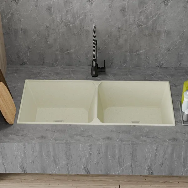 HISRE_Modern_Quartz_Kitchen_Sink_with_Double_Bowl_Spacious_Deep_Basin_Easy_to_Clean_HS-DBQ-4520-WH_Top_Mount_(Beige)
