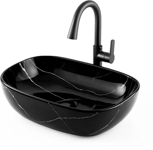HISRE_Modern_Rectangular_Countertop_Sink(45_x_33_x_13_cm)_Table_Top_Wash_Basin_Black_Marble_Look_Ceramic_Sink_for_Bathroom_Kitchen_Over_Counter_Basin_(Black_Marble_Look_(Glossy_Finish_with_White_Veins))