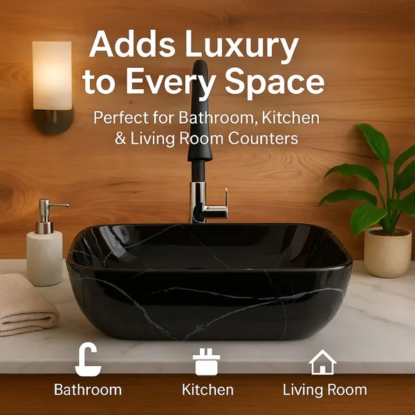 HISRE_Modern_Rectangular_Countertop_Sink(45_x_33_x_13_cm)_Table_Top_Wash_Basin_Black_Marble_Look_Ceramic_Sink_for_Bathroom_Kitchen_Over_Counter_Basin_(Black_Marble_Look_(Glossy_Finish_with_White_Veins))