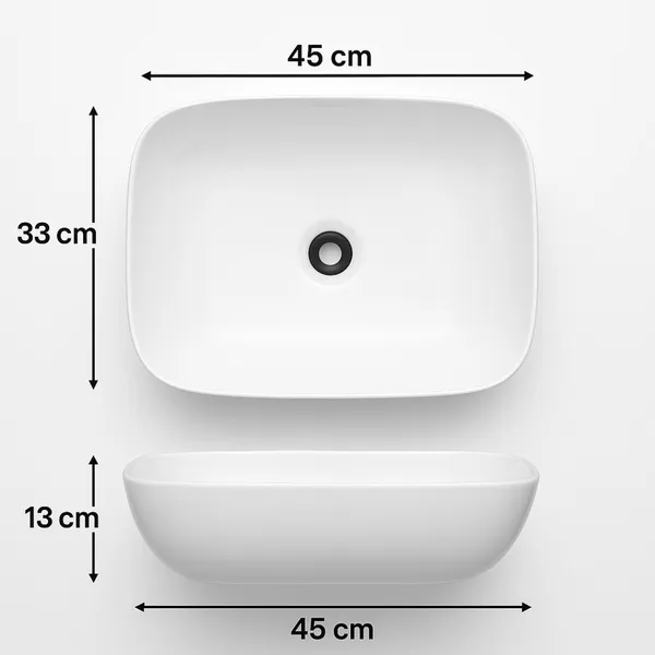 HISRE_Luxury_Tabletop_Ceramic_Wash_Basin_|_Elegant_White_Marble_Look_for_Bathroom_Premium_Ceramic_Table_Top_Wash_Basin_45x33x13_cm_–_Plain_White_Luxury_Design_Over_Counter_Basin_(Glossy_Pure_White_Finish)