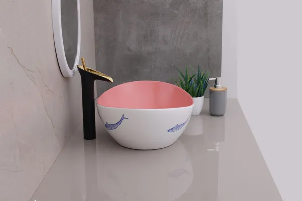 HISRE_Designer_Ceramic_Table_Top_Countertop_Wash_Basin_for_Bathroom_(16x_13x_6_Inch)_G3902_Over_Counter_Basin_(White)