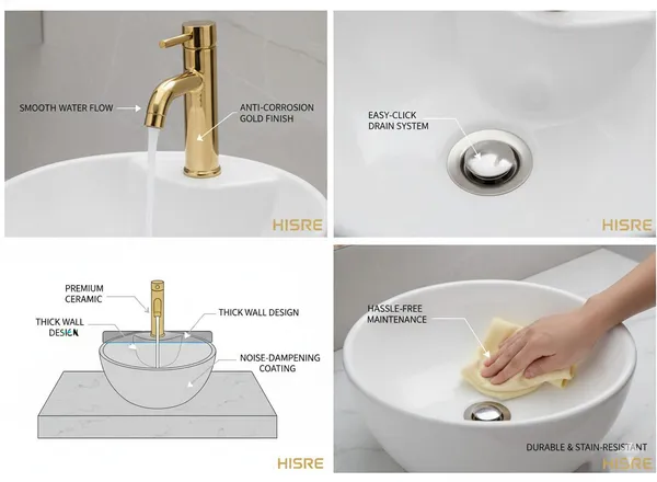 HISRE_Modern_Ceramic_Table_Top_Wash_Basin_for_Bathroom_Counter_(_13_x_13_x_5_Inch)_G3903_Over_Counter_Basin_(White)