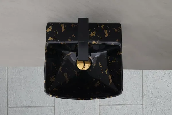 HISRE_Designer_Ceramic_Table_Top_Countertop_Wash_Basin_for_Bathroom_(13x_13x_5_Inch)_Style-1_Over_Counter_Basin_(Black_Gold)