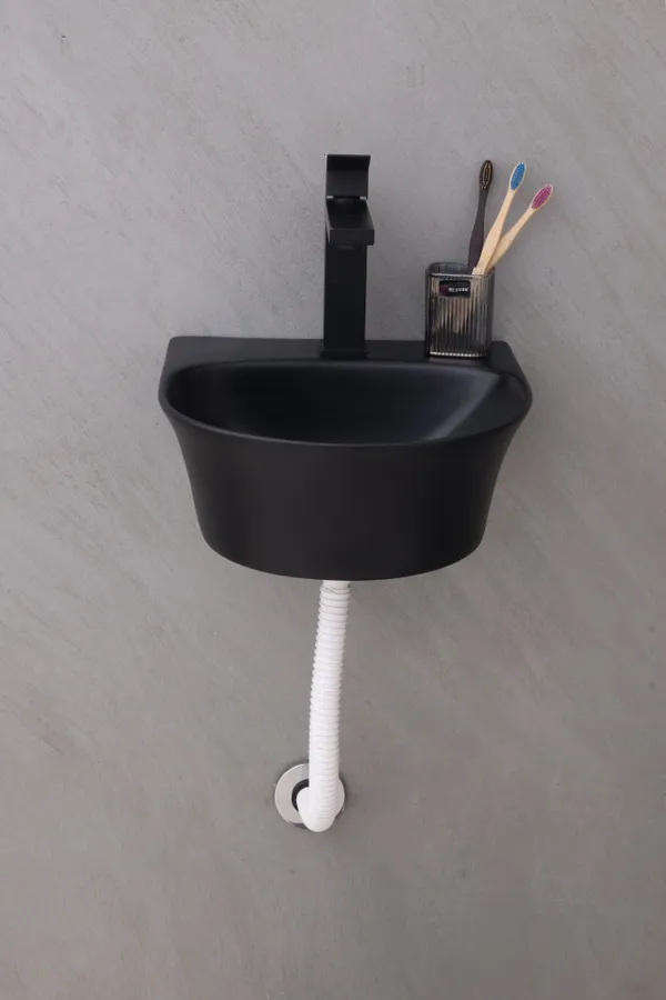HISRE_Modern_Ceramic_Table_Top_Wash_Basin_for_Bathroom_Counter_(_13x_14x_5_Inch)_Style-7_Counter_Top_(Black)