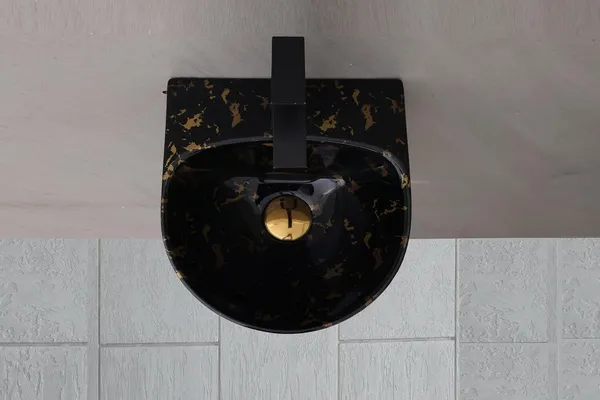 HISRE_Designer_Ceramic_Table_Top_Countertop_Wash_Basin_for_Bathroom_(13x_14x_5_Inch)_Style-1_Counter_Top_(Black)