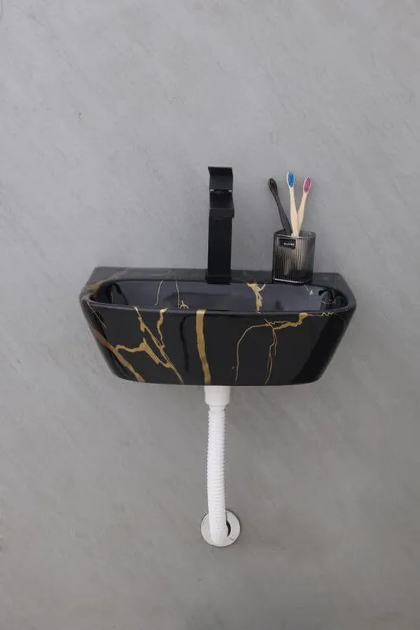 HISRE_Designer_Ceramic_Table_Top_Countertop_Wash_Basin_for_Bathroom_(17x_12x_5_Inch)_Style-4_Counter_Top_(Black)