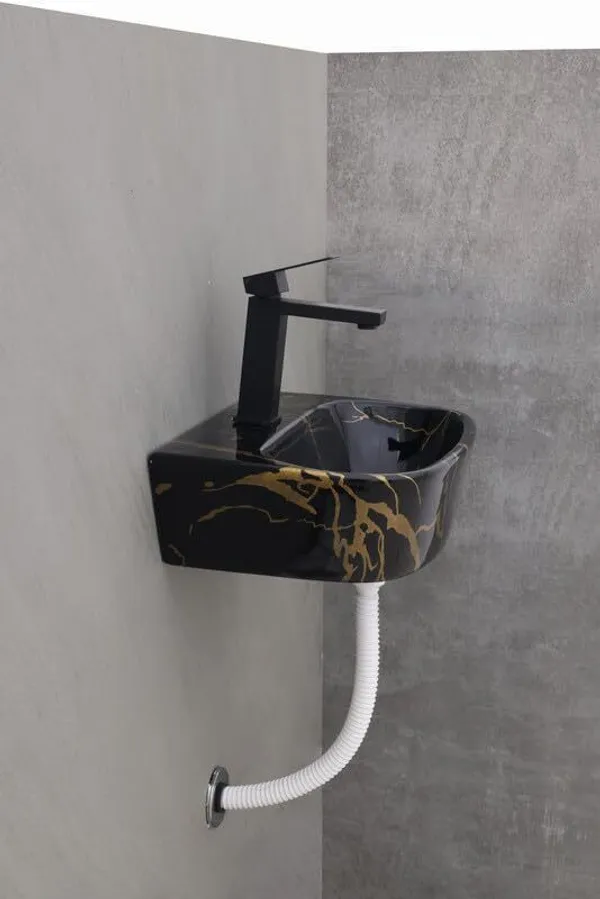 HISRE_Designer_Ceramic_Table_Top_Countertop_Wash_Basin_for_Bathroom_(17x_12x_5_Inch)_Style-4_Counter_Top_(Black)