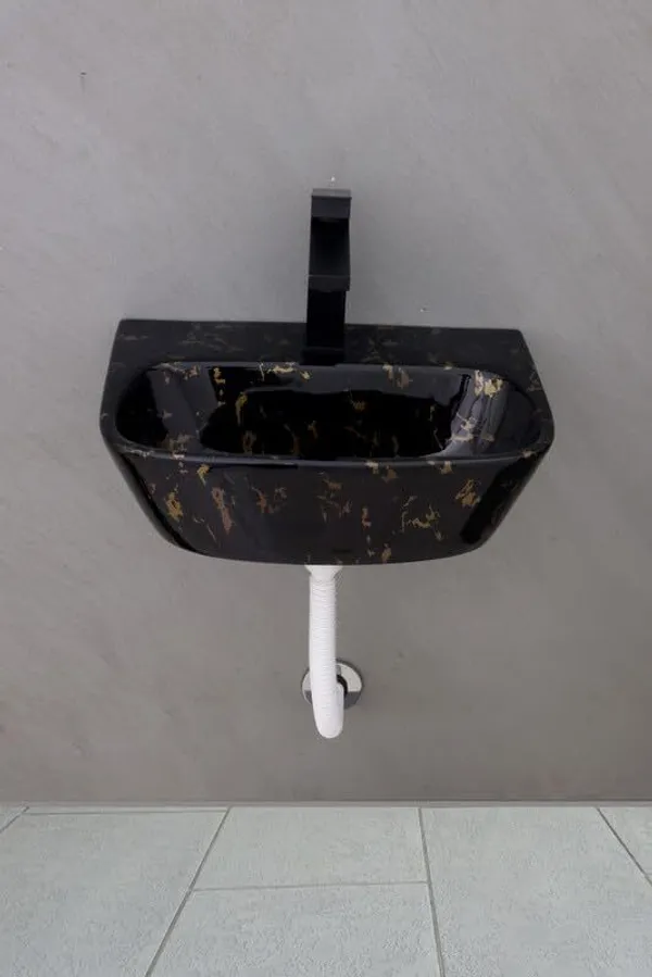 HISRE_Designer_Ceramic_Table_Top_Countertop_Wash_Basin_for_Bathroom_(17x_12x_5_Inch)_Style-2_Counter_Top_(Black)